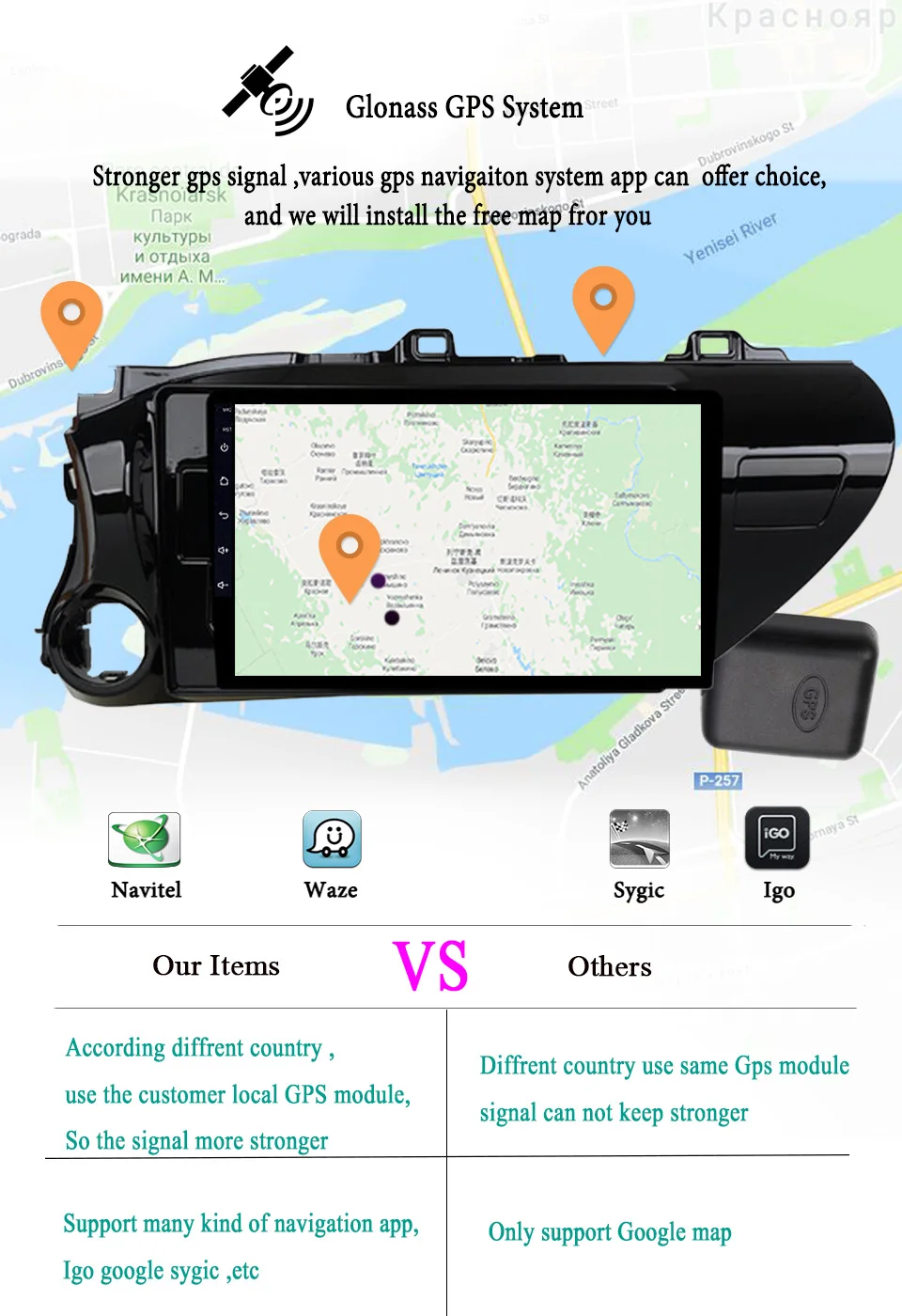 Android 9,1 ram 4G rom 64G Автомобильный dvd-плеер для Toyota Hilux 16 17 автомобильный Радио Мультимедиа gps навигационная система головное устройство