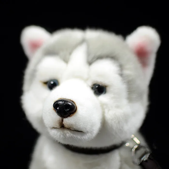 PomkiiLifelike сидя сибирская плюшевая собака хаски игрушки Реалистичная мягкая