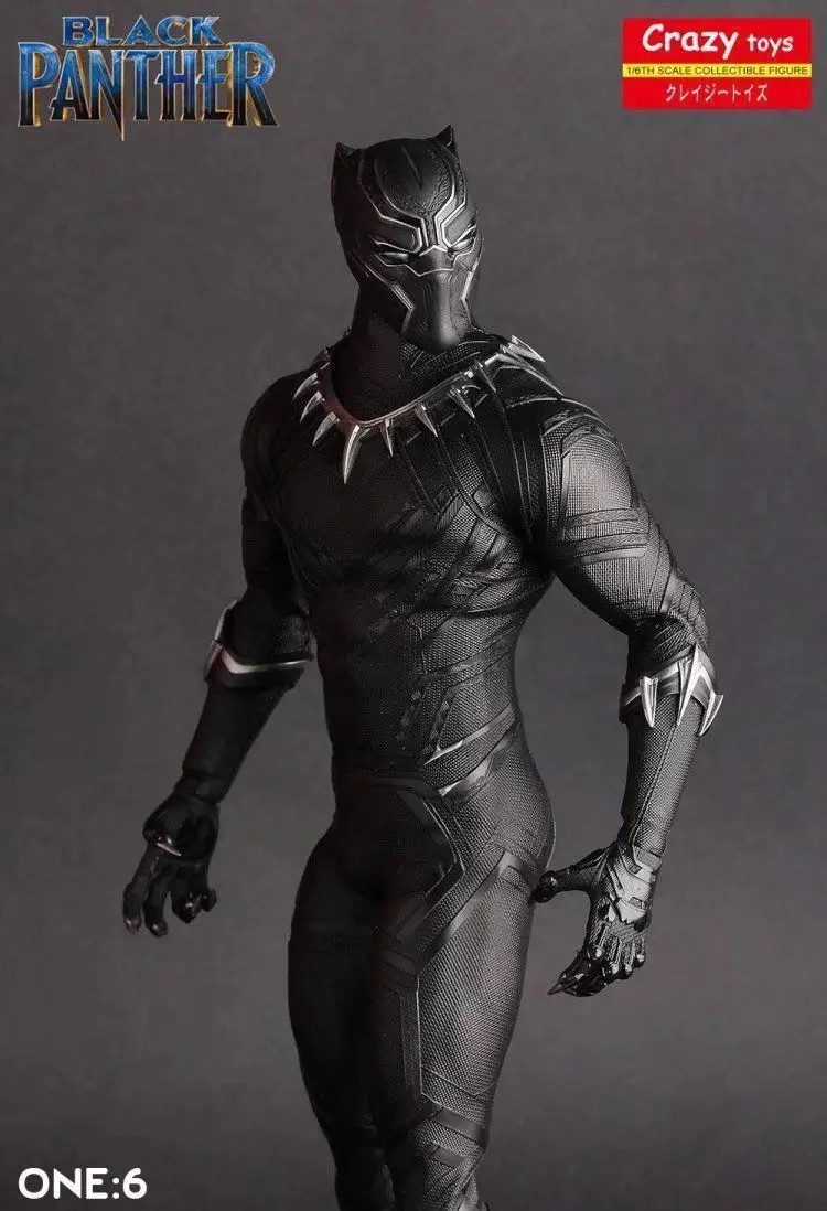 1:6 Сумасшедшие игрушки Marvel Черная пантера 12 &quotКоллекционная ПВХ Аниме Фигурка