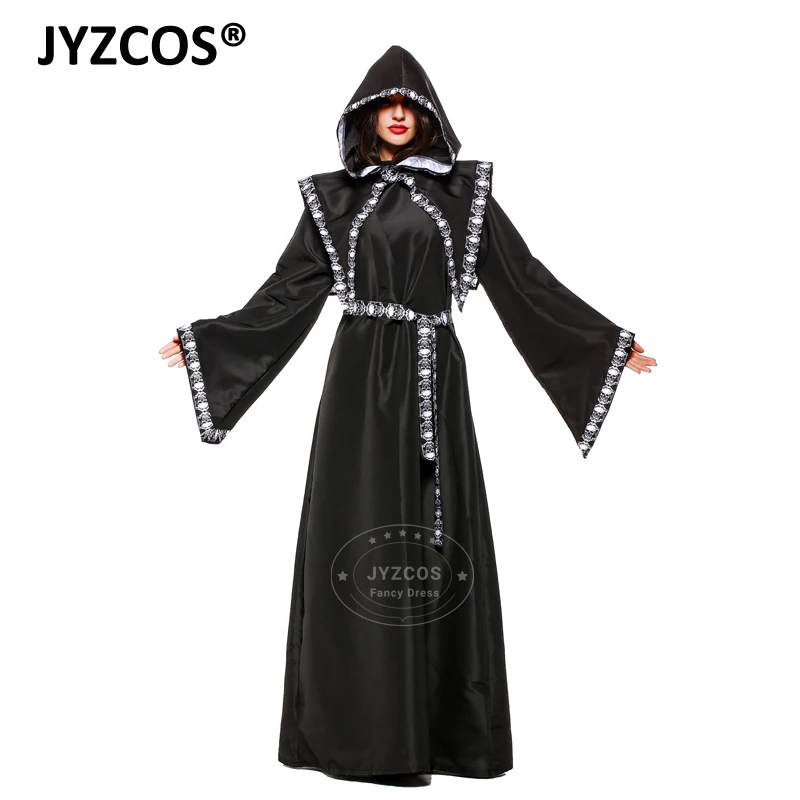 JYZCOS взрослый костюм для косплея Смерть с косой костюмы волшебника на Хэллоуин