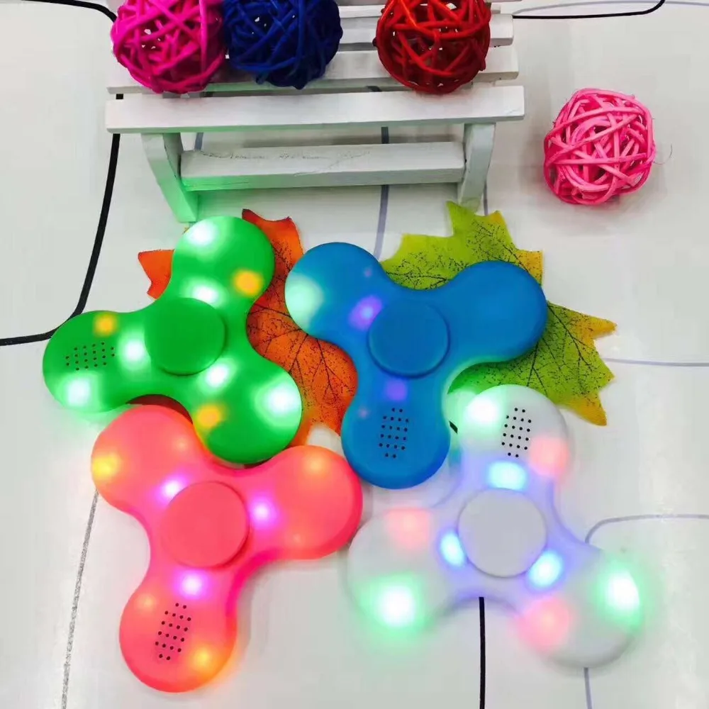 Finger Fidget Bluetooth Speaker Music Spinner with luminous led lights Antistress hand skinner toy for Kid Adult Christmas gift |