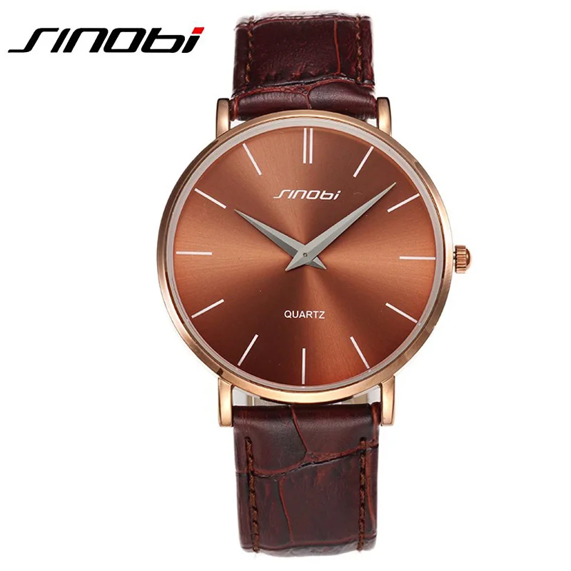 Часы SINOBI Мужские водонепроницаемые ударопрочные кварцевые ультратонкие