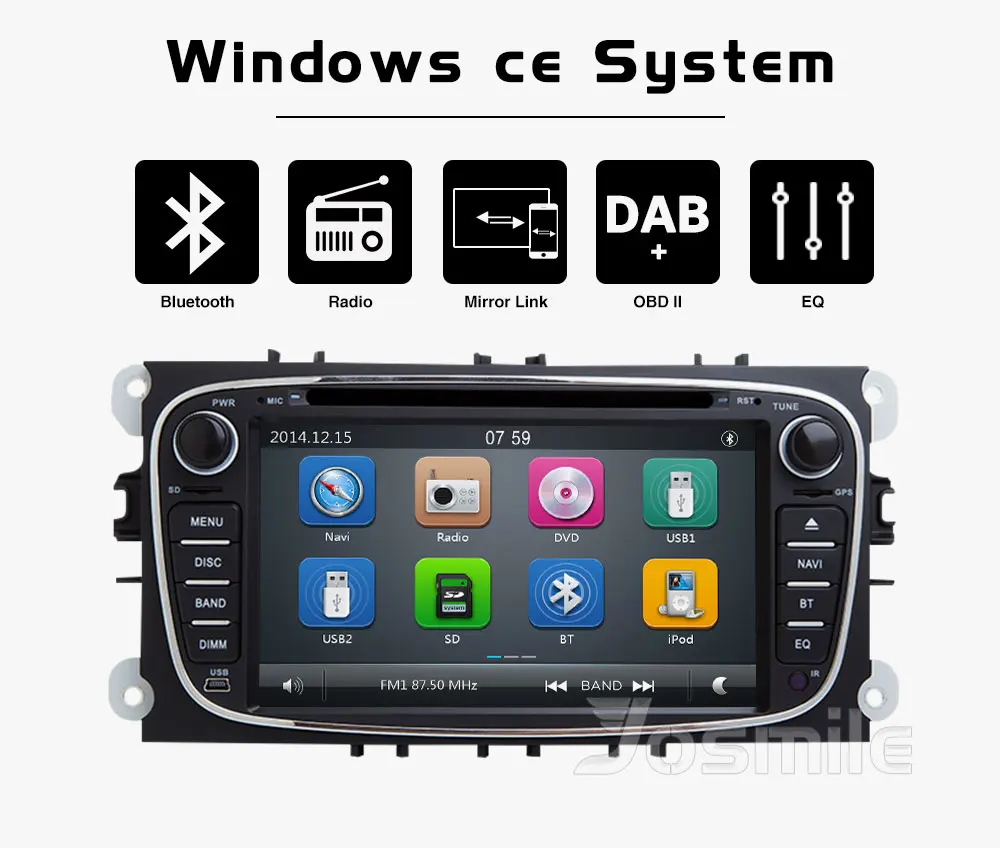2 din автомобильный DVD для Ford Focus 2 Mondeo 4 C-Max S-Max Galaxy Kuga транзит подключение Мультимедиа Радио gps Навигация Аудио головное устройство