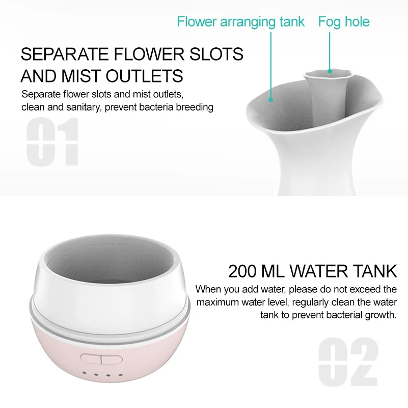 Ультразвуковой диффузор для ароматерапии ваза USB генератор холодного тумана