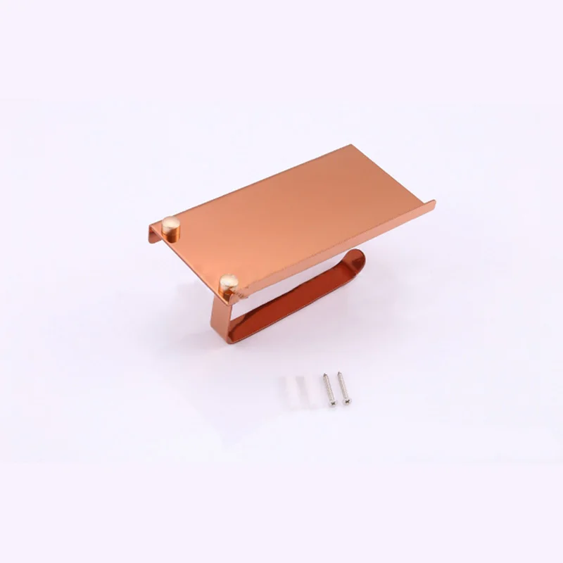 rose gold A Высокое качество 304 нержавеющая сталь настенный держатель для ванной комнаты toliet один рулон бумажные держатели полка для ванной комнаты - Цвет: rose gold A
