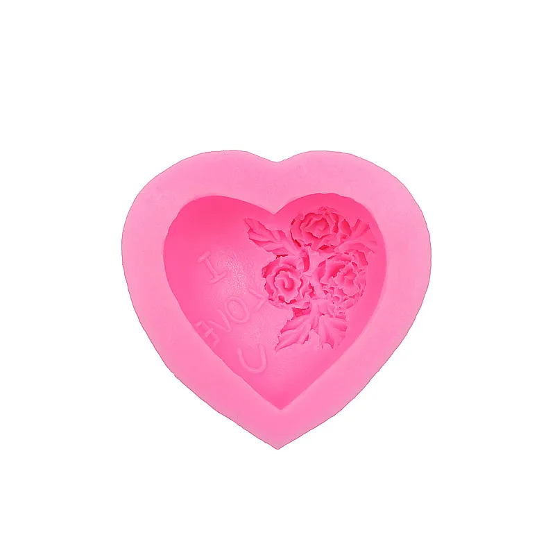 Гаджеты формы для помадки форма мыла в форме сердца розы I LOVE U гибкая силиконовая