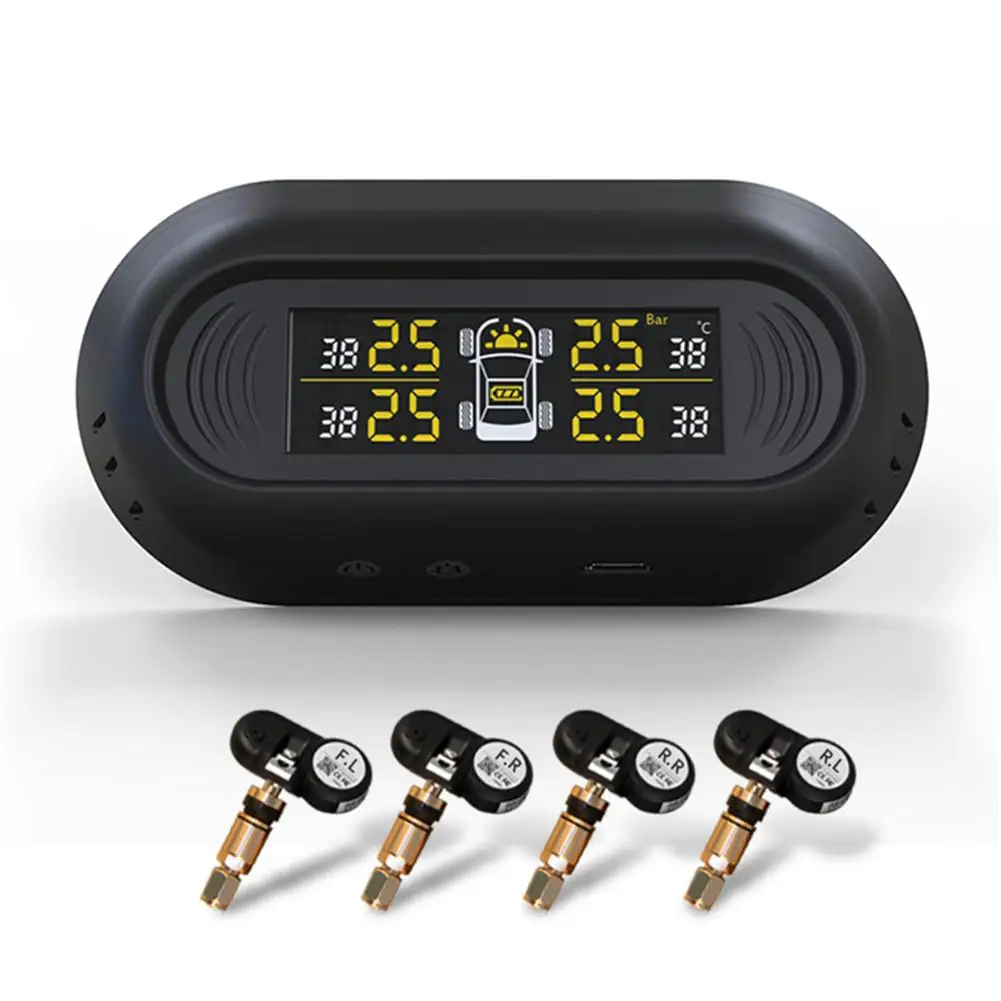 Автомобильный TPMS солнечный заряд ЖК-дисплей давления в шинах монитор Поддержка