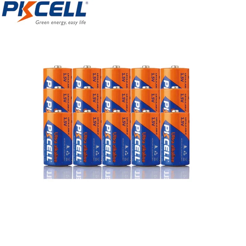 Супер щелочные аккумуляторы PKCELL 1 5 в C lr14 AM 2 CMN1400 E93 для детектора дыма