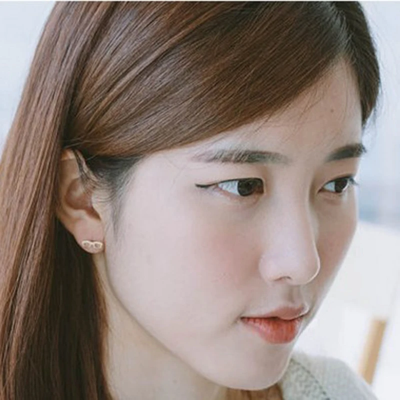 Модные Позолоченные Серебряные серьги гвоздики для очков подростков|fashion stud