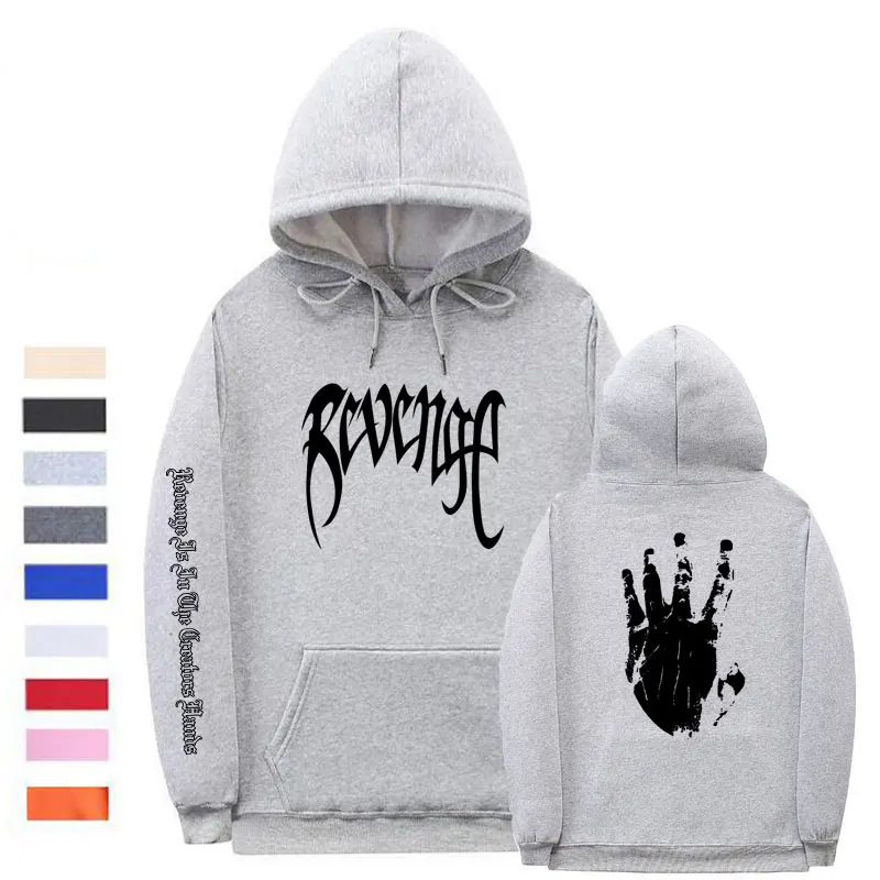 gray XMS143 Xxxtentacion Толстовка Revenge мужские/женские свитшоты Рэпер Хип Хоп пуловер с капюшоном свитера мужские/женские уличные - Цвет: gray XMS143