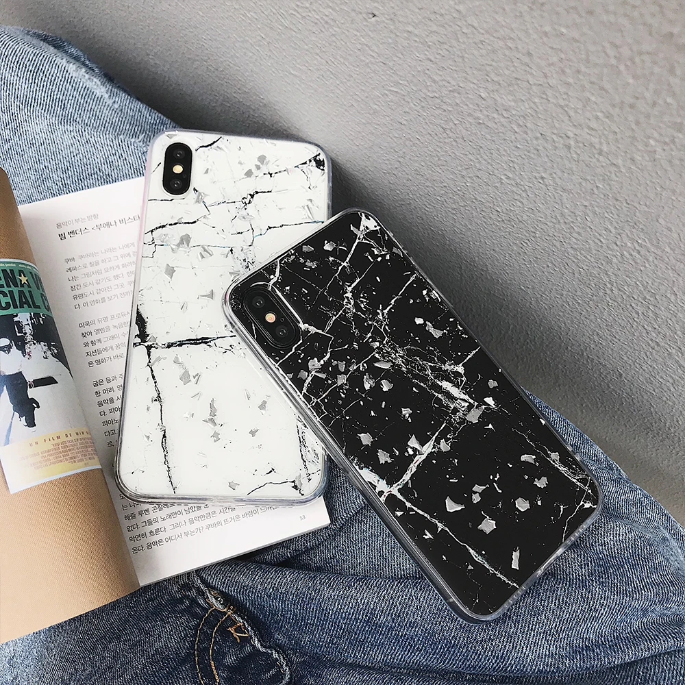 Luxury Gold Foil Bling Marble Phone Case For iPhone XR X XS Max Soft TPU Cover 8 7 6S 6 Plus 5 5S SE Glitter Cases |