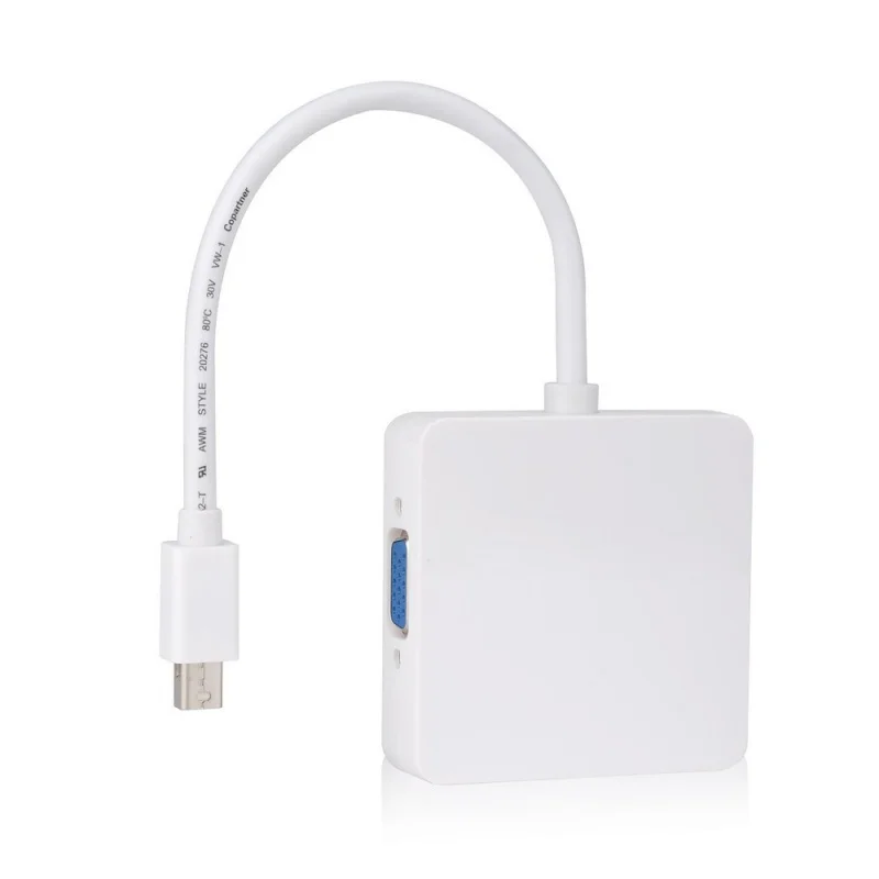 ABHU 3 в 1 Мини дисплейный Порт Thunderbolt к HDMI/DVI/VGA дисплей порт кабель адаптер для Mac Book