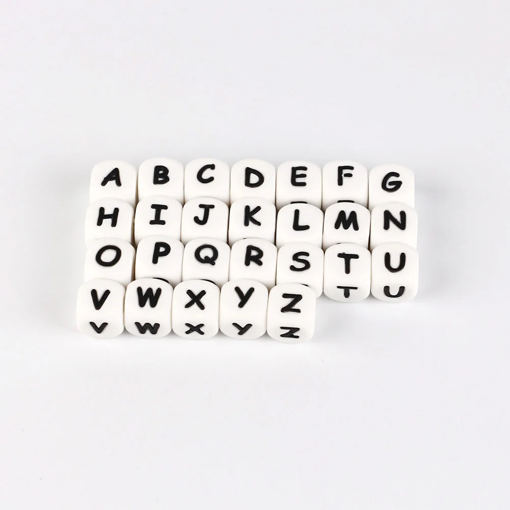 10 шт. кубические силиконовые бусины с буквами персонализированное имя буквенный