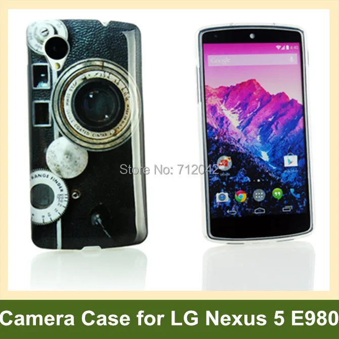 Чехол гелевый из мягкого ТПУ для LG Google Nexus 5 E980 с ретро камерой OEEKOI бесплатная