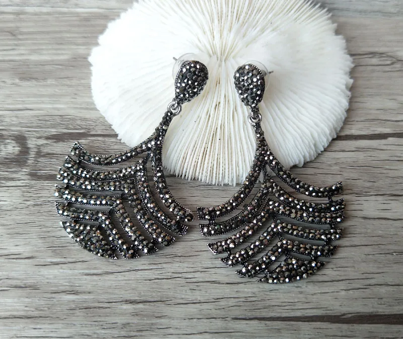 

5 Pairs handmade sparkly rhinestone crystal Vintage gorgeous dangle earrings,fashion women jewelry ER361