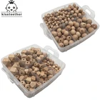 Деревянный Прорезыватель для зубов, 2 коробки, бук, геометрические шестигранные круглые бусины, деревянный зажим для соски-пустышки, детское ожерелье для прорезывания зубов, аксессуары