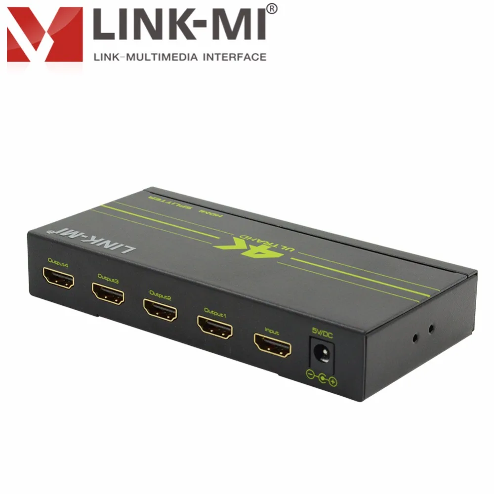 LINK MI H104G 4K2K HDMI сплиттер 1x4 3D 1.4a видео аудио формат разрешения 4k2k проектор HDCP 1 4 surpport