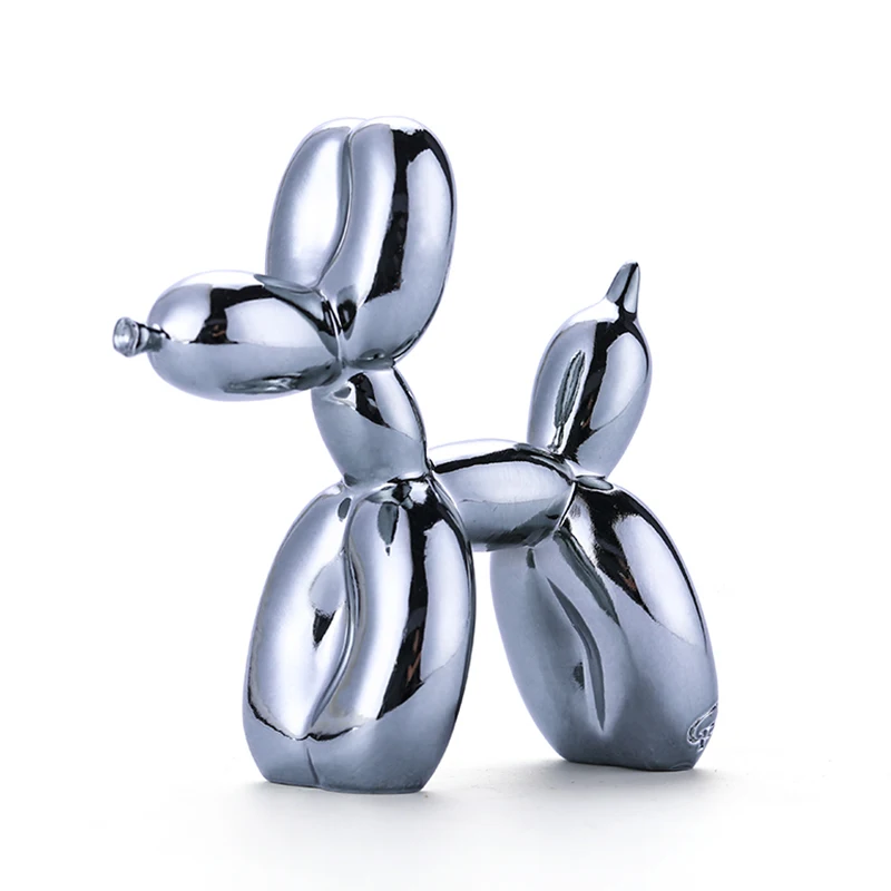 Jeff Koons Смола воздушный шар собака минимализм ремесла свадебный Декор Настольный орнамент абстрактное рукоделие смола скульптура декор для дома - Цвет: Silver Gray