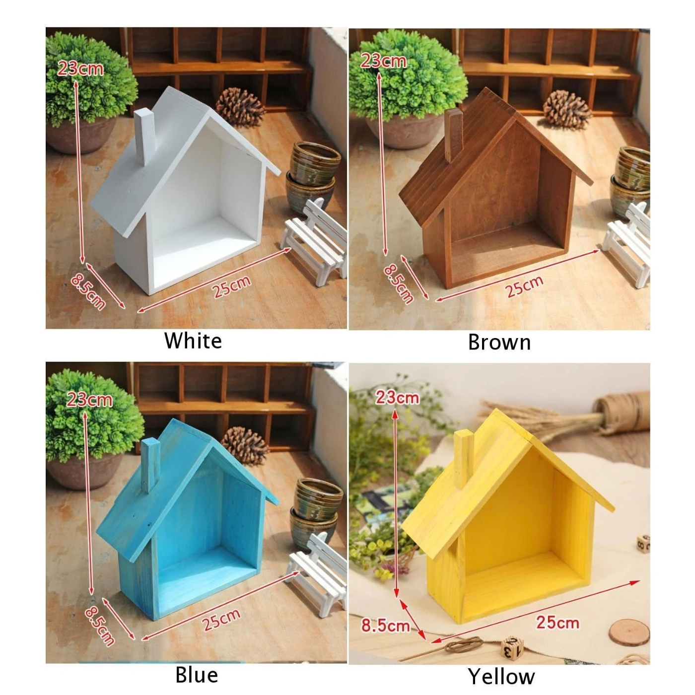 Деревянный дом форма птица стеллажи дисплей настенный подвесной ящик для