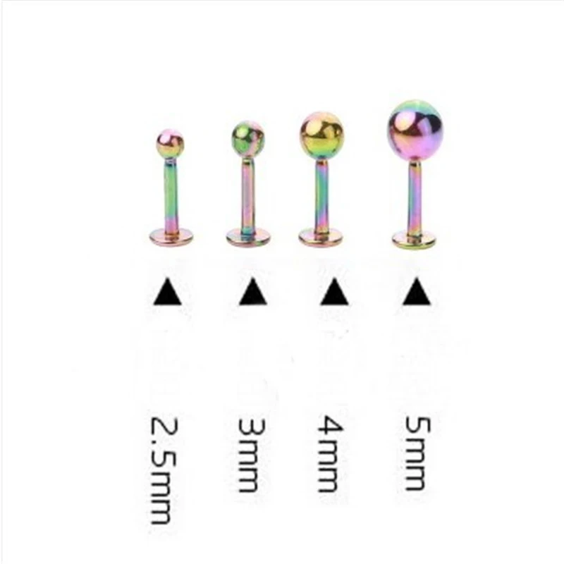 Medical Titanium Steel Prevent Allergy Round Ball Ear Bone Nail 4 Size Color Women Men Unisex Fashion Earring Stud | Украшения и