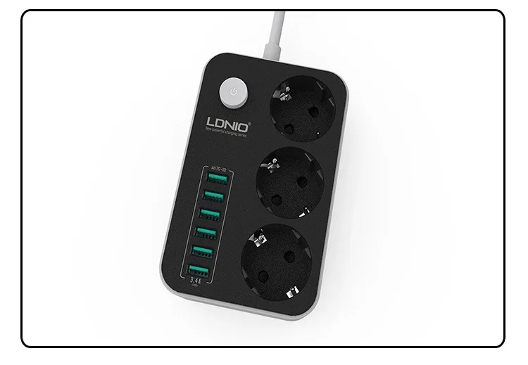 Новинка 2018 лидер продаж 3 розетки европейского стандарта 6 USB адаптеров настенное