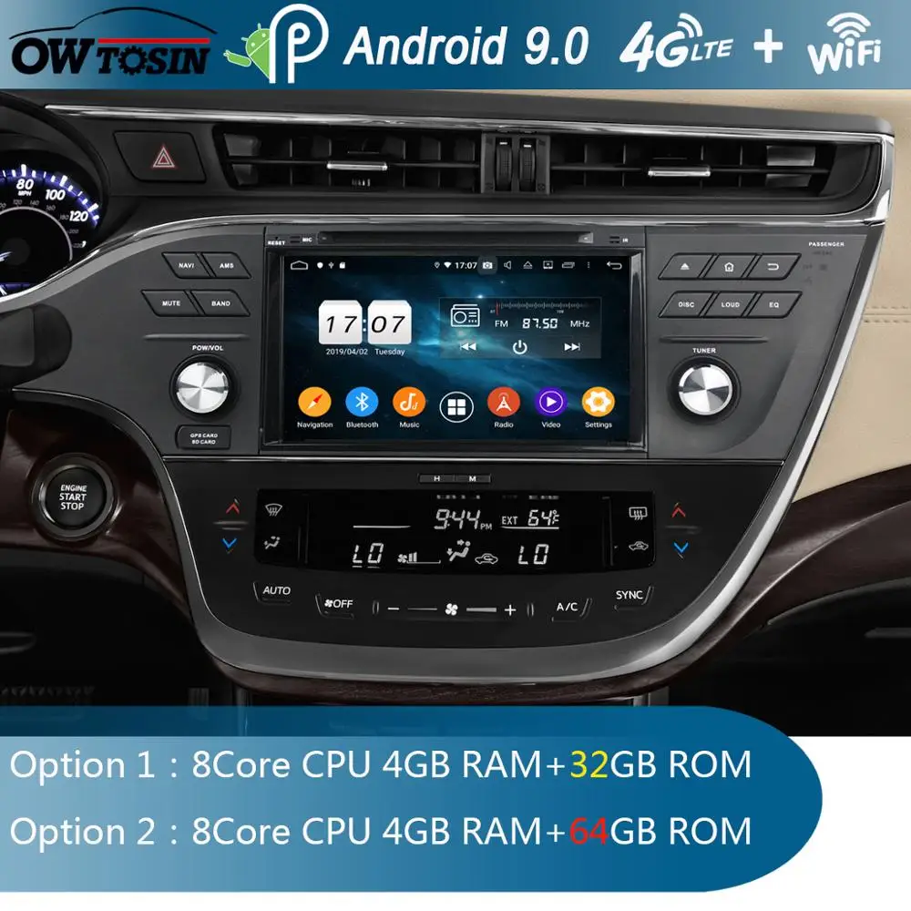 Автомагнитола 8 дюймов IPS ядер 4 Гб ОЗУ + 64 ПЗУ Android 9 0 DVD GPS-навигатор для Toyota Avalon