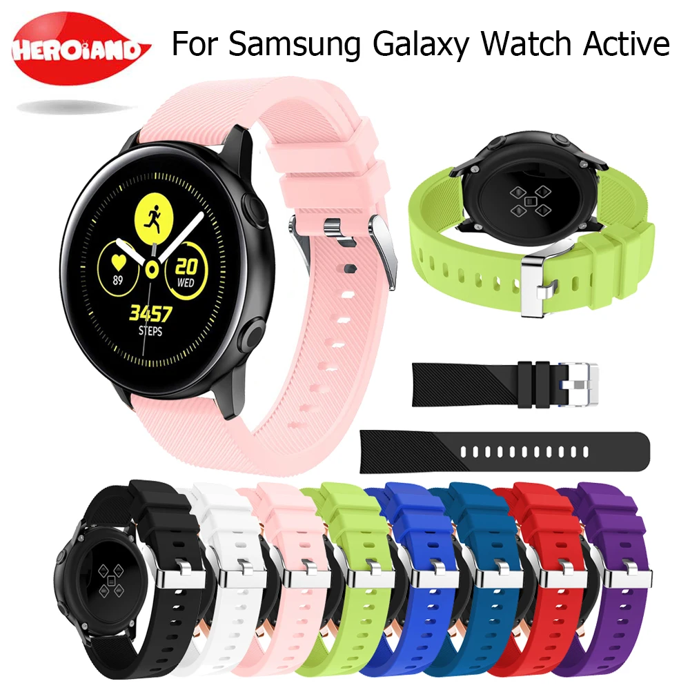 Ремешок силиконовый для Samsung Galaxy Watch active сменный спортивный браслет смарт часов 20