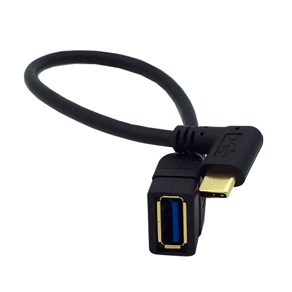 Кабель для передачи данных USB 3 1 Type C 25 см 90 градусов угловой с разъемом папа к 0