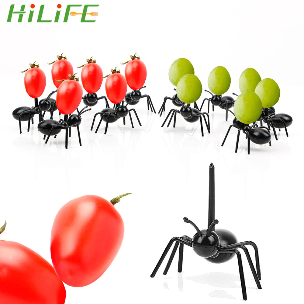 HILIFE 12 шт./компл. Kawaii вилка для фруктов в форме муравья многоразовый пищевой АБС