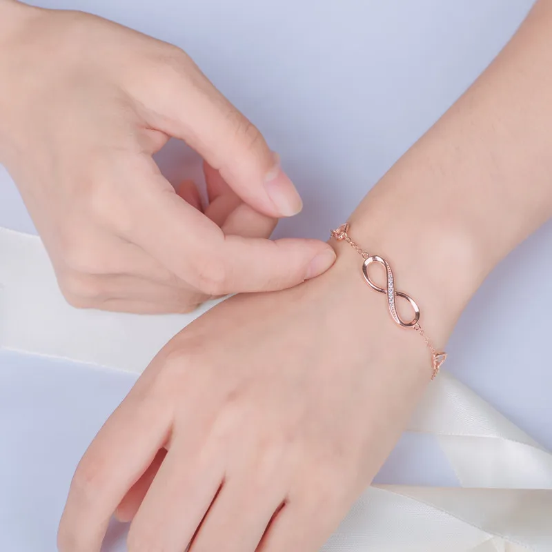 925 Sterling Silver Zircon Bracelet Wholesale Lady European and American Style Simple Fashion Letter | Украшения и аксессуары