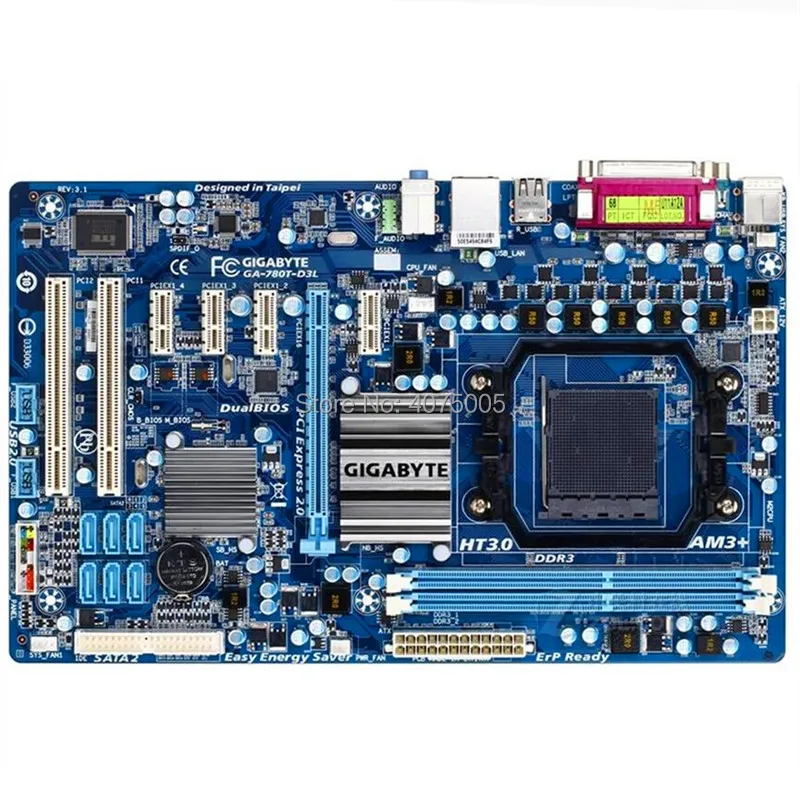 Для Gigabyte GA-780T-D3L оригинальная б/у настольная материнская плата 780T-D3L 760G Socket AM3+ DDR3 SATA2 USB2.0