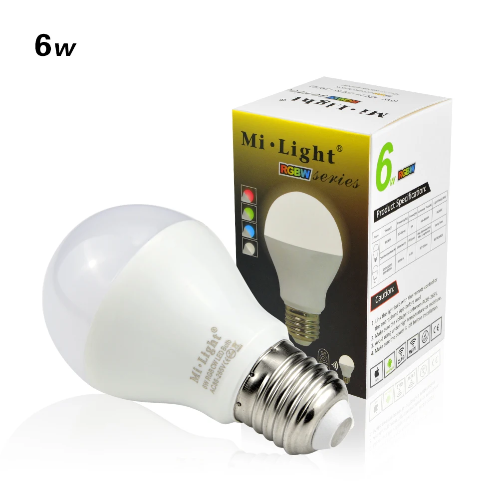 100% оригинал с регулируемой яркостью Mi Light RGBW RGB WW Светодиодная лампа 2 4G RF/WiFi