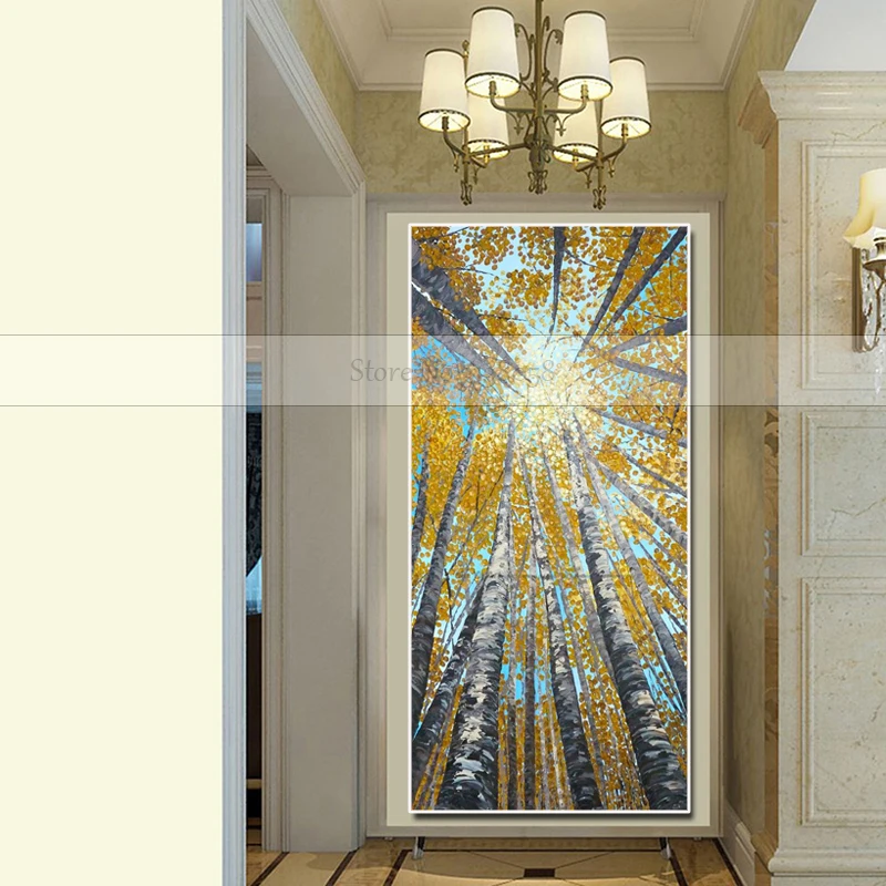 

Large modern 100%Handmade Oil painting decorative pictures abstract art acrylic landscape painting for living room Bedroom Decor