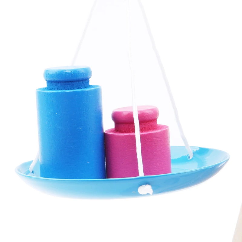 

New Montessori Educational Toy Small Wooden New Balance Scale Toy With 6 Weights For Kids Baby