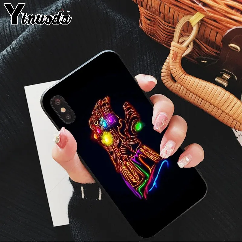 Yinuoda Супергерои из Marvel Мстителей мягкий резиновый черный чехол для телефона iPhone 6S