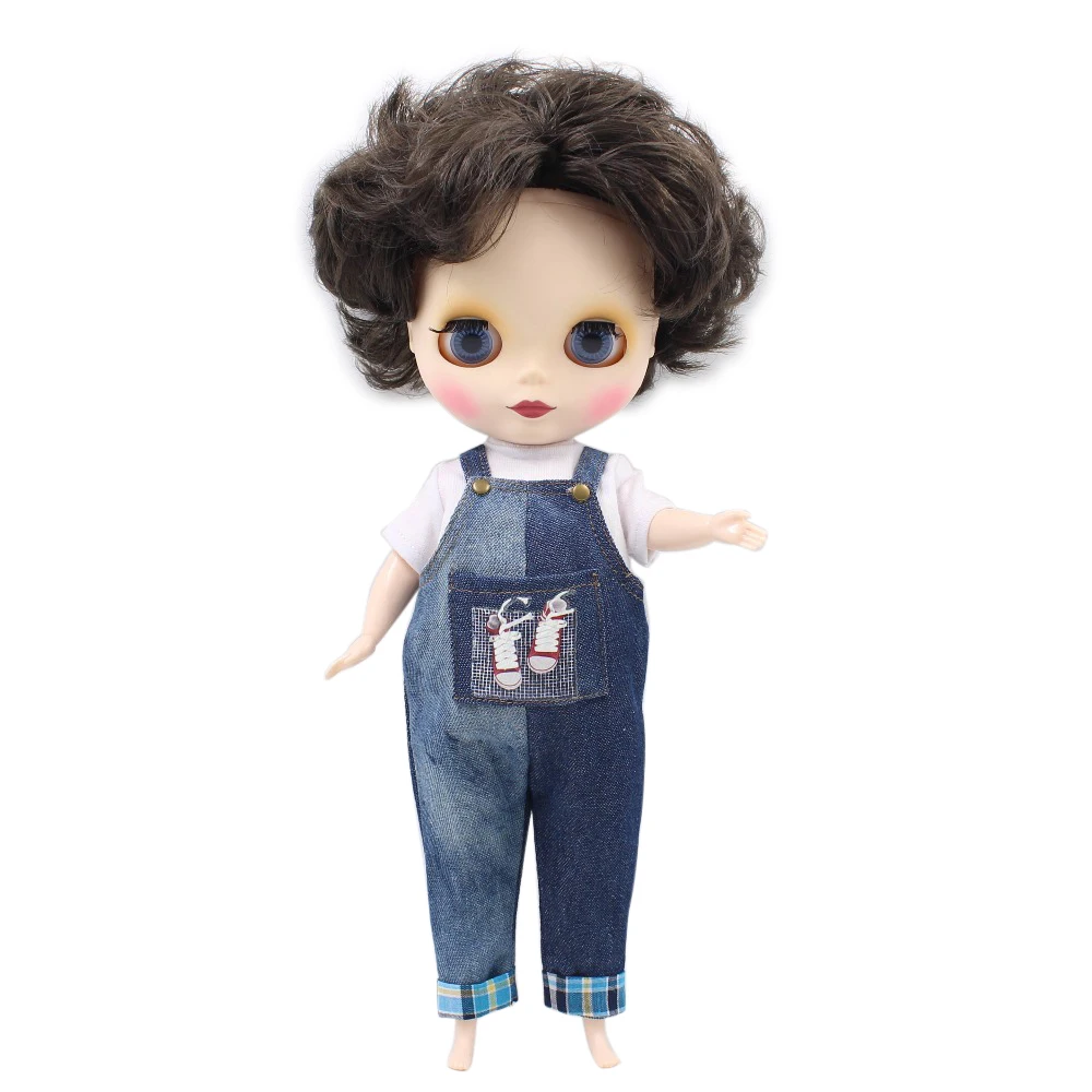 Ледяной DBS Blyth кукла 1/6 30 см Черный Короткий волос Жир Тела белая кожа