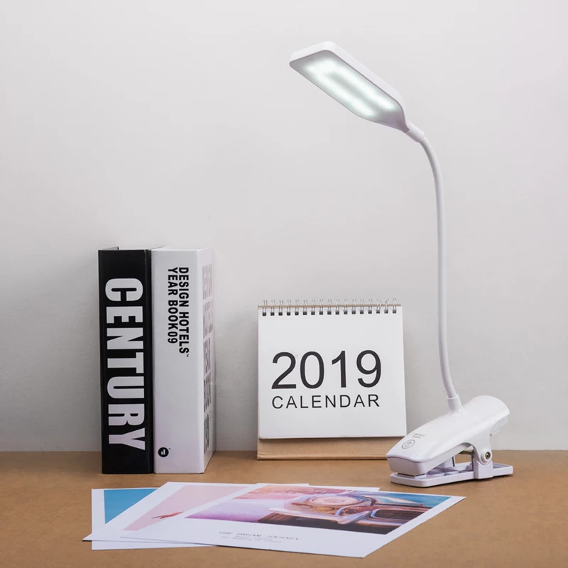 white Rectangle Clip DIGAD настольная лампа USB светодиодный настольный светильник 28 светодиодный настольный светильник с зажимом для чтения книг ночной Светильник Светодиодный настольный светильник сенсорный 3 режима - Цвет корпуса: white Rectangle Clip