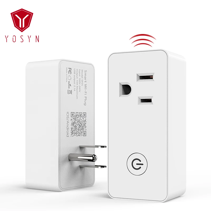 YOSYN Wifi умная розетка США электрическая с usb разъемом 10A выход адаптер Голосовое