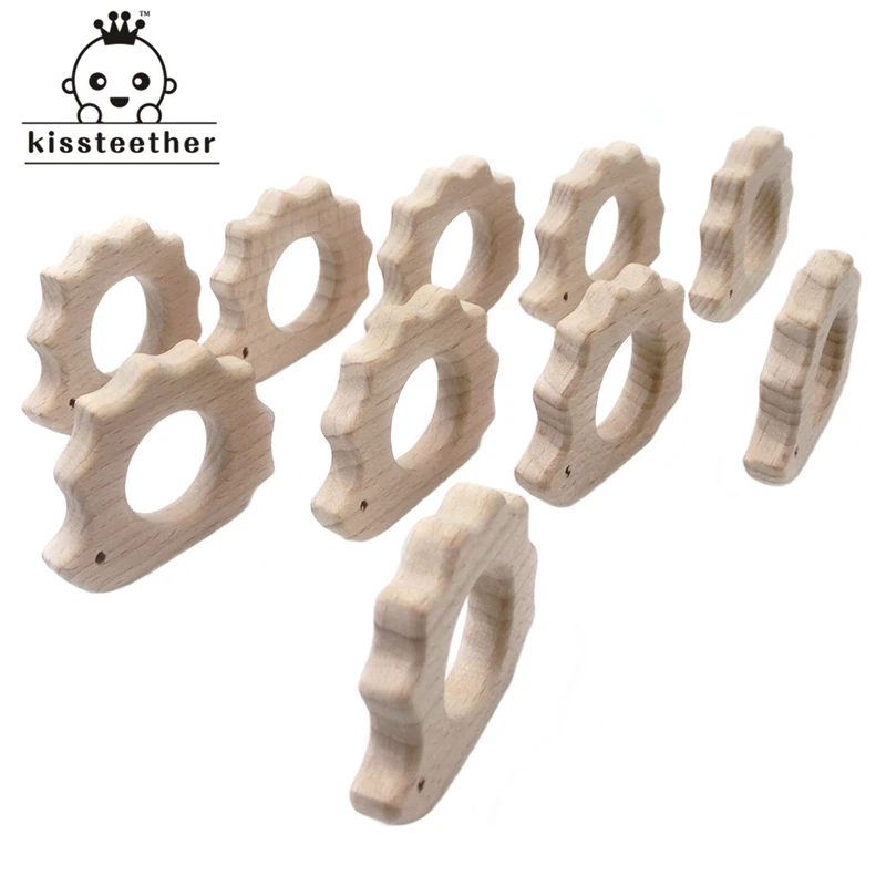 

Деревянный деревянный еж из бука, рандомный прорезыватель, деревянная Персонализированная подвеска «сделай сам», экологически чистые детс...