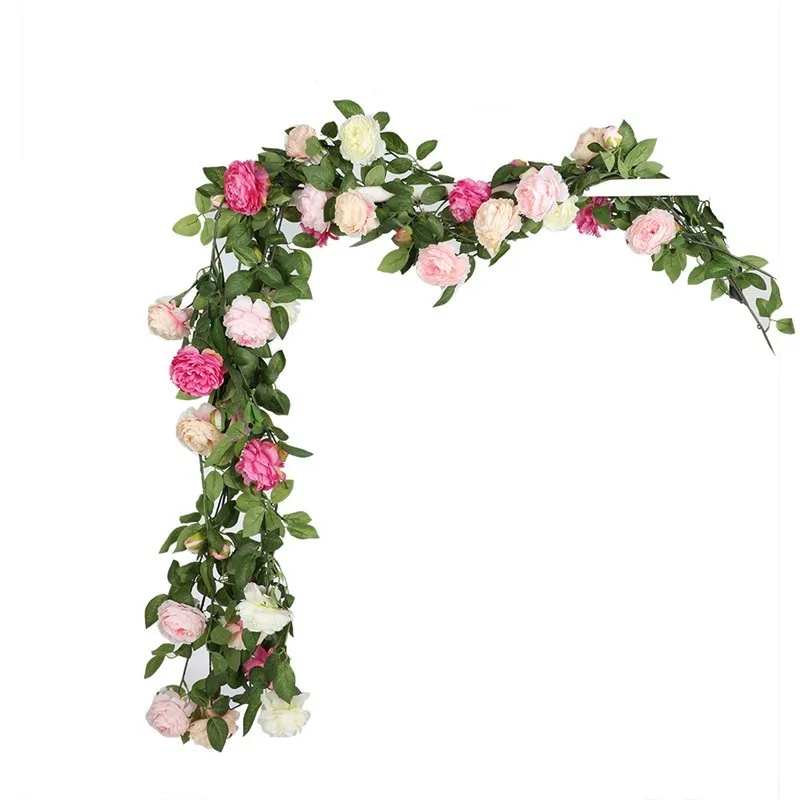 Гирлянды в виде искусственных цветов украшение лианы шелковые цветы пиона