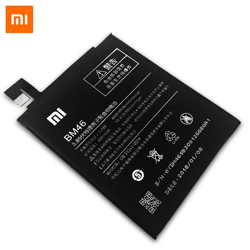 Оригинальный аккумулятор Xiaomi BM46 для Redmi Note 3 4 4X Pro 3S 3X Mi 5 BN43 BM41 BM47 BM22 сменные батареи