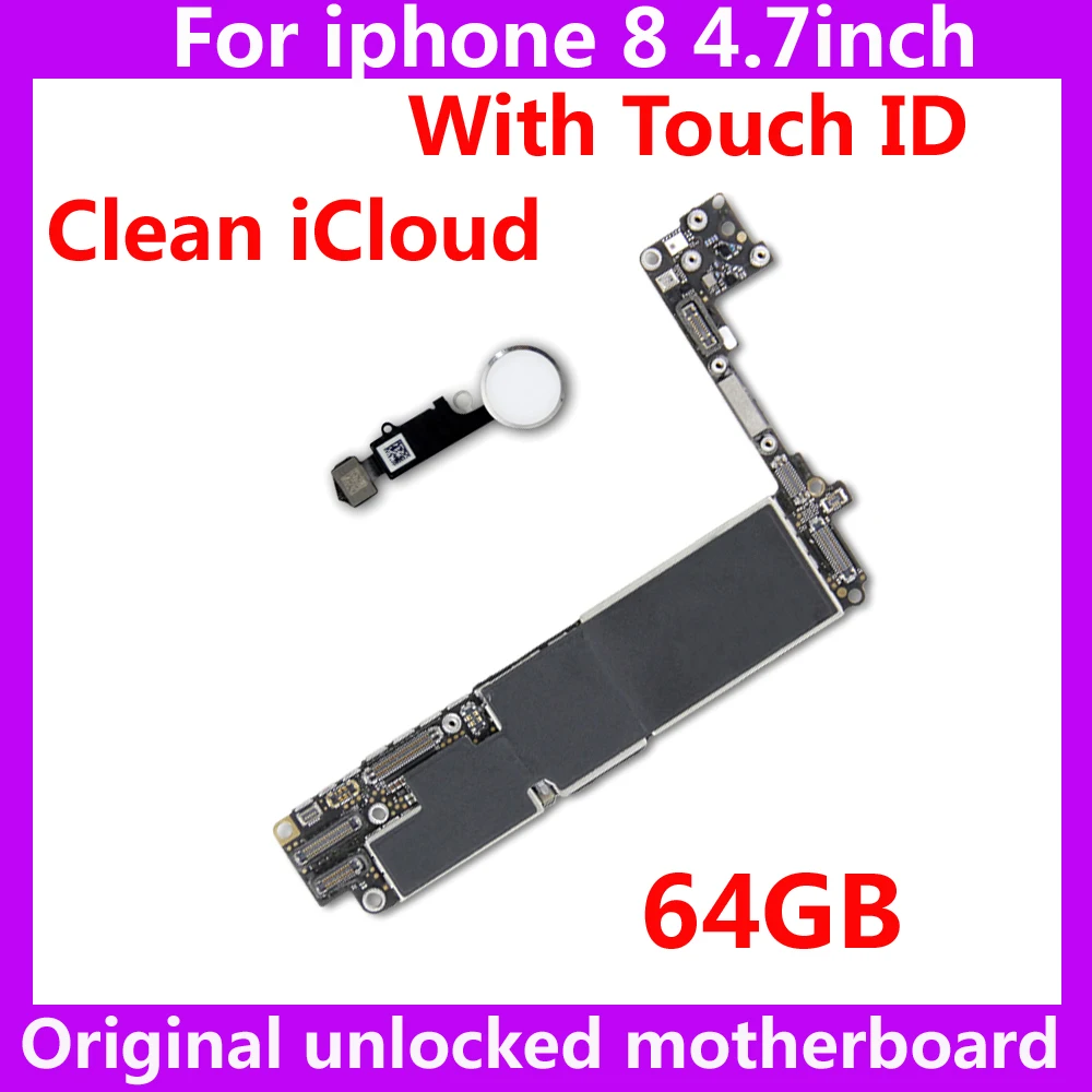 64 Гб разблокированная материнская плата для iphone 8 Чистая iCloud IOS системная