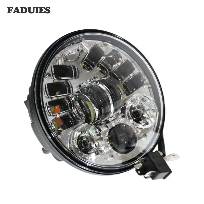 52.99 FADUIES черный 5,75 дюймов светодиодные фары для мотоциклов подходит 5,7" H4 фары для Harley sportsters XL XG XR VRSCD Dyna - Цвет: 52.99