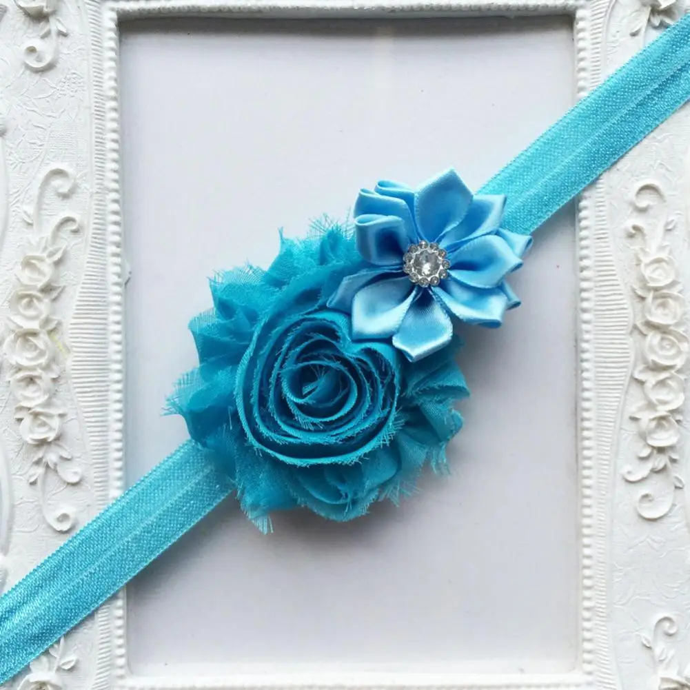 10PC Lots Baby newborn infant headbands thin elastic rhinestone Headband fabric flowers for children hair access | Детская одежда и