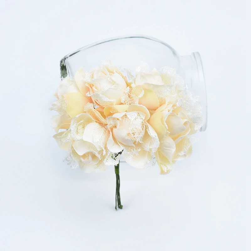 6 шт. декоративные цветы венки аксессуары для домашнего декора шелковые розы вазы