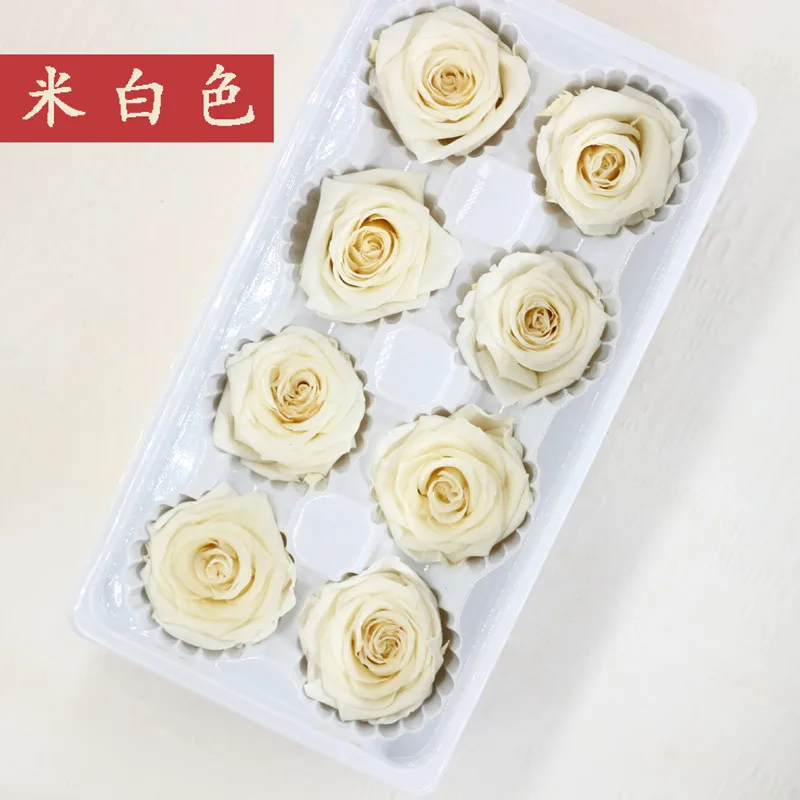 23 creamy-white Йо Чо Искусственные цветы Роза искусственное 4-5 см сохраненные вечные розы коробка год валентина подарки навсегда вечная роза - Цвет: 23 creamy-white