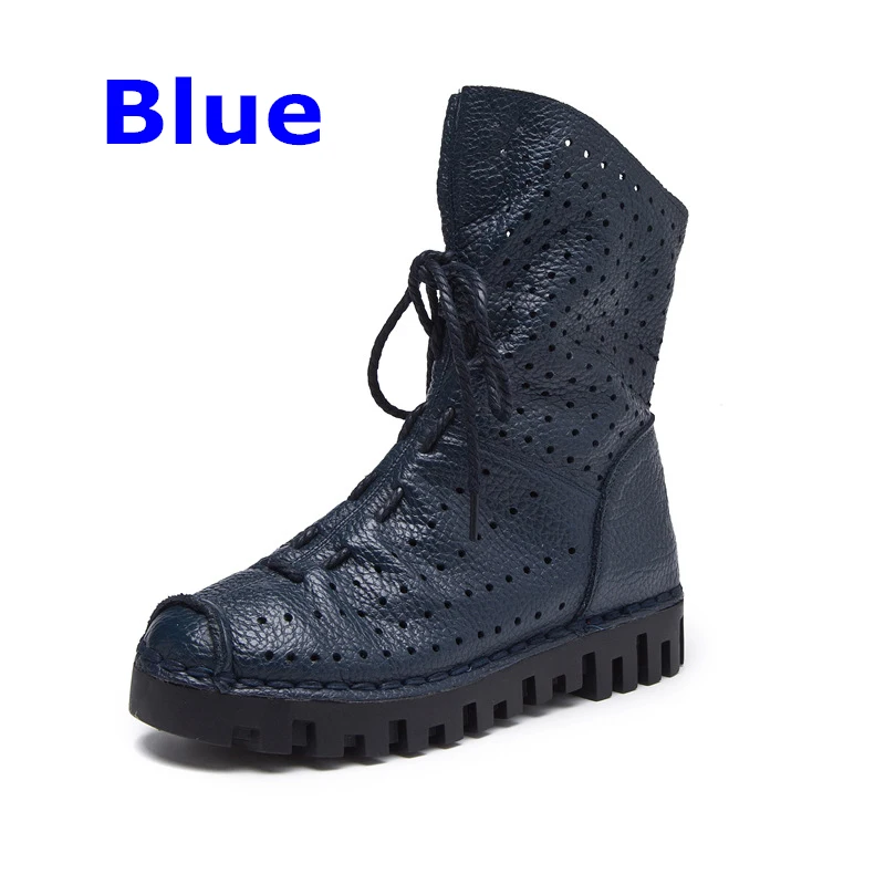 blue DONGNANFENG/Женская обувь на плоской подошве; обувь из натуральной свиной кожи на шнуровке; нескользящая обувь; Размеры 35-40 JMG-7205 - Цвет: blue