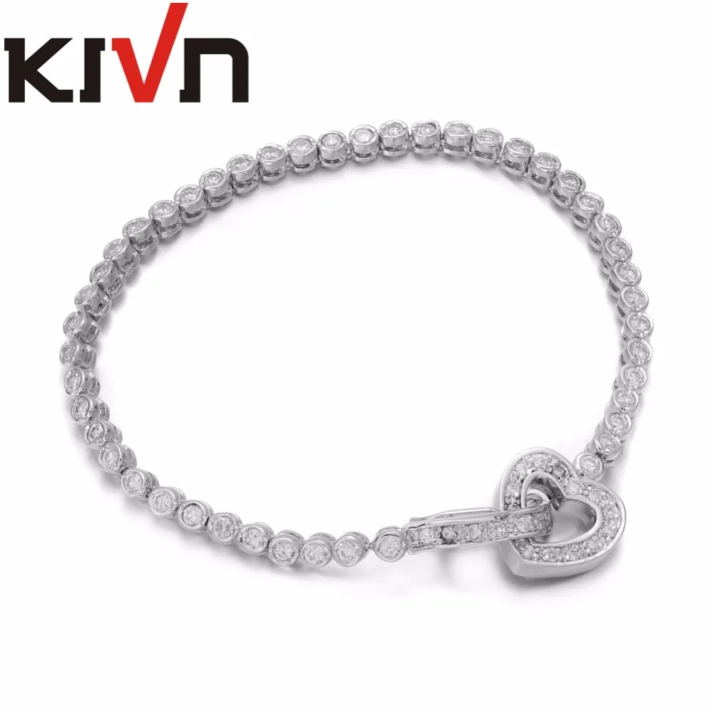 

KIVN Fashion Jewelry Classic Heart CZ Cubic Zirconia Bridal Wedding Bracelets for Women Girls Mothers Promotion Birthday Gifts