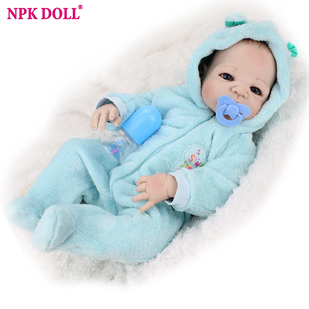 NPKDOLL 22 дюймов Reborn Baby Doll 55 см синего цвета для мальчиков полный винил ручной работы