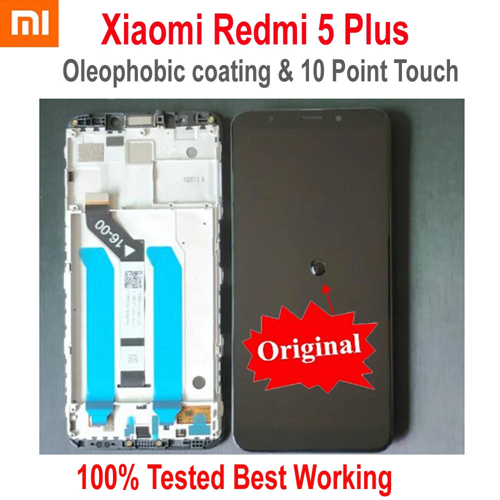 Лучший Xiaomi Redmi 5 Plus ips ЖК-дисплей 10 точечный кодирующий преобразователь сенсорного экрана в сборе сенсор+ рамка Redmi5 Plus MEG7 стекло